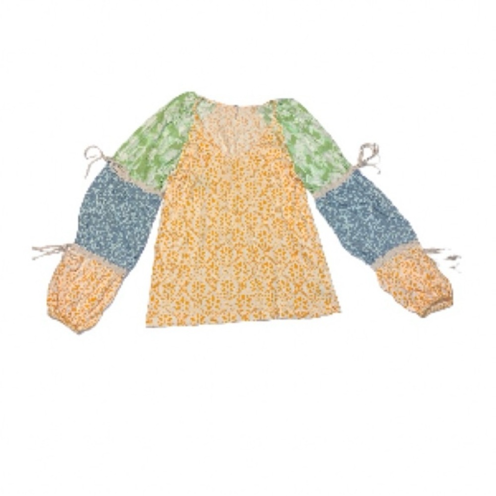 Free People Multicoloured Balloon Sleeved Top - Women’s Size Large